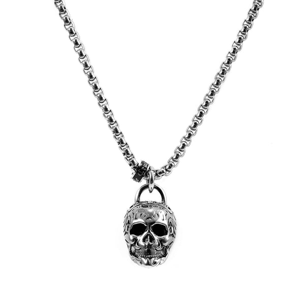 Crucible 38mm Large Skull Pendant Necklace - 24"