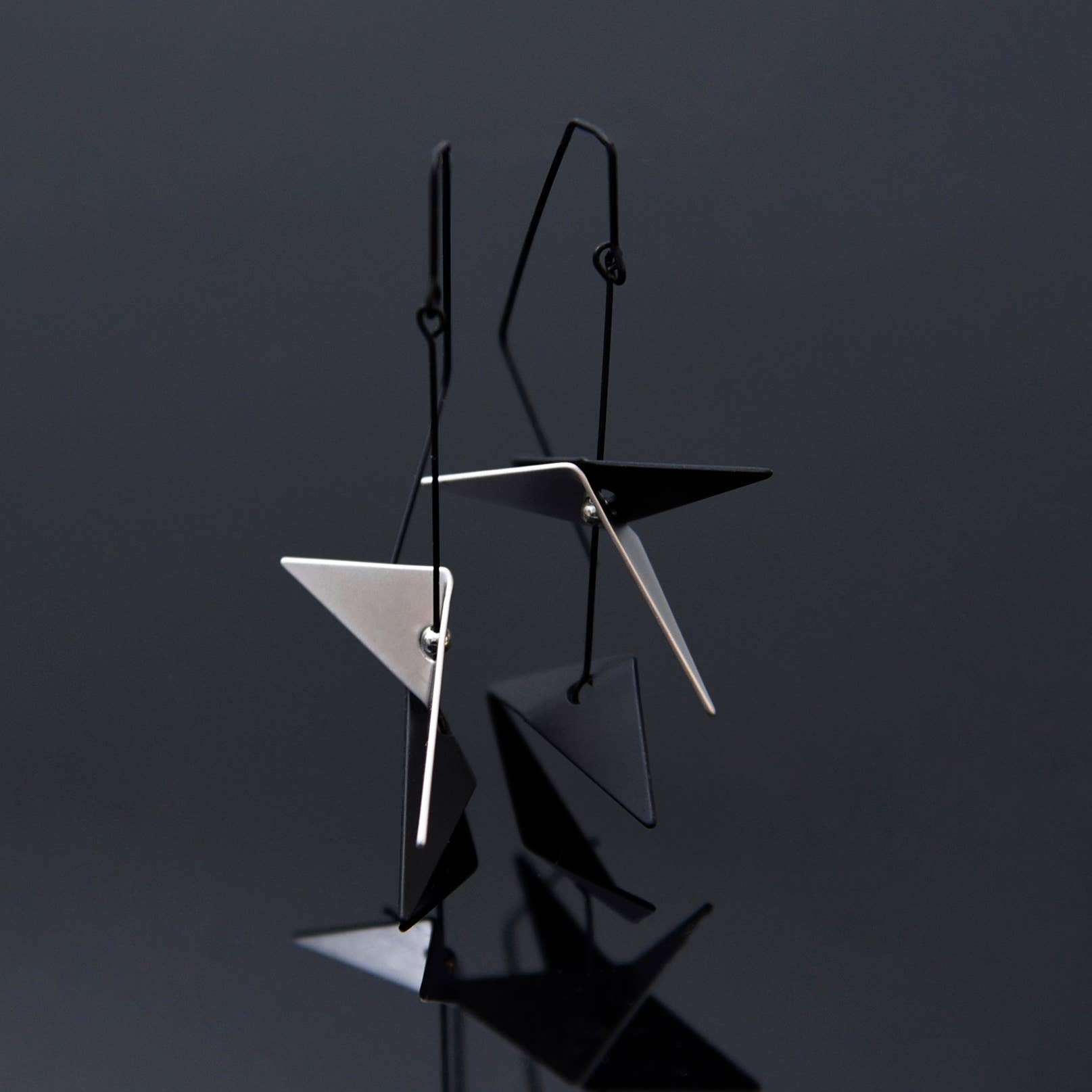 Vince Earrings - Black & Silver