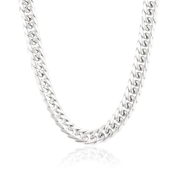 Men's Stainless Steel Curb Chain Necklace (10mm) - 24"