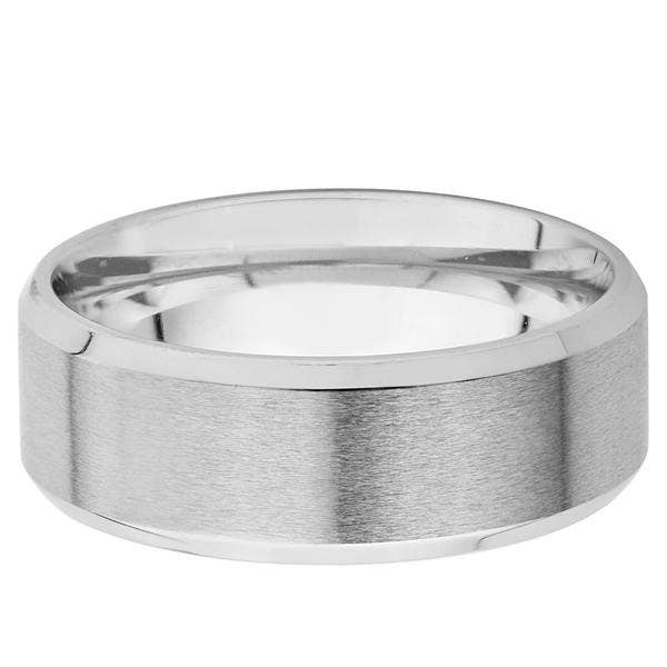 Beveled Edge Stainless Steel Ring (8mm): 12