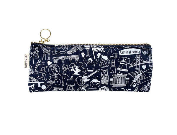 Philadelphia Pencil Pouch - Cotton Canvas, USA Made