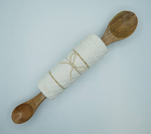 Gift Set - Double side Spoon With Kitchen Towel: Natural