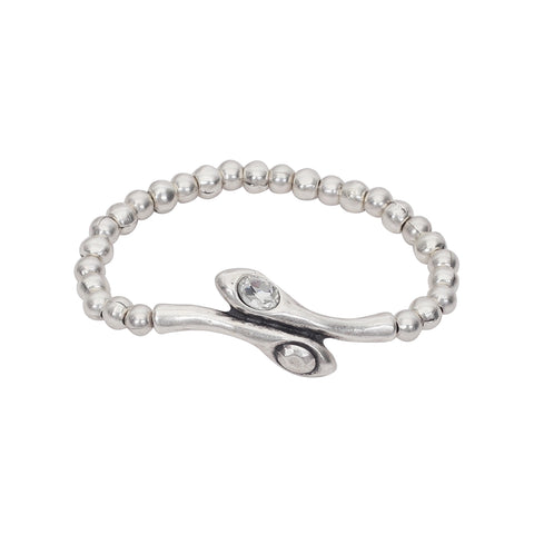Handmade Pewter Snake & Crystal Bracelet