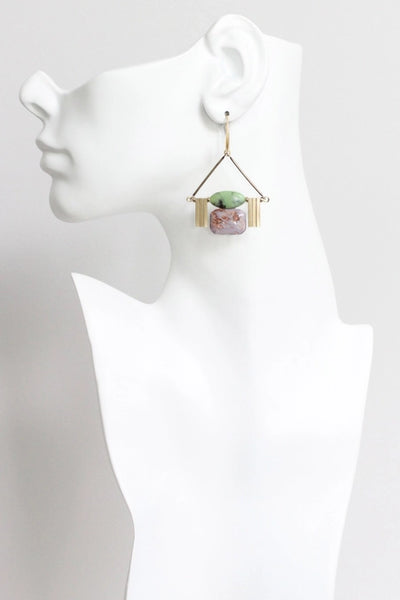 Vintage Lavender Art Deco Earrings