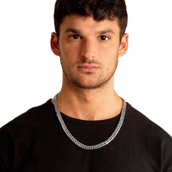 Men's Stainless Steel Curb Chain Necklace (10mm) - 24"