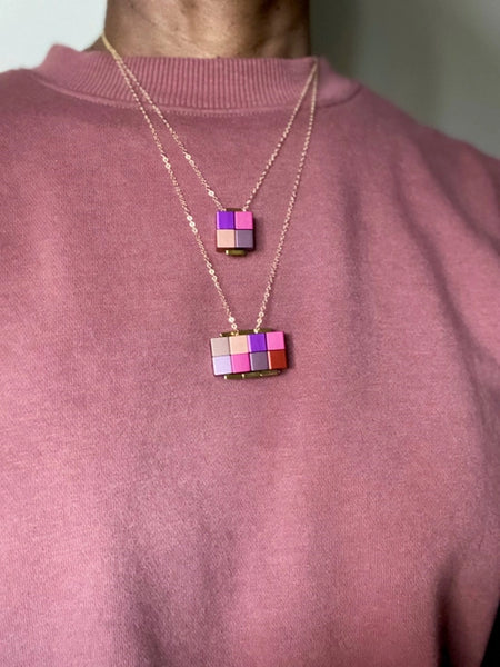 Aluminum Cube Box Necklace