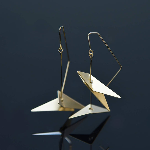 Vince Earrings: Black Gold