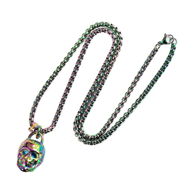 Crucible 38mm Large Skull Pendant Necklace - 24"