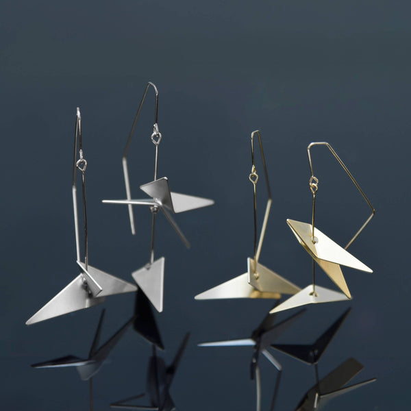 Vince Earrings: Black Gold