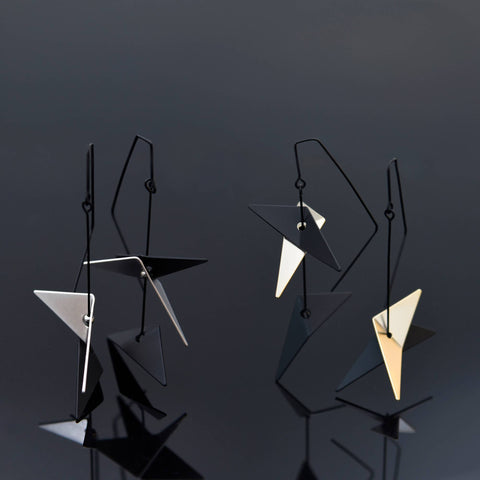 Vince Earrings - Black & Silver