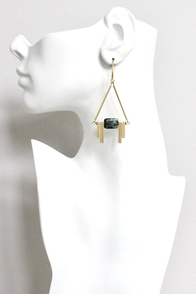 Geometric Artdeco jasper earrings