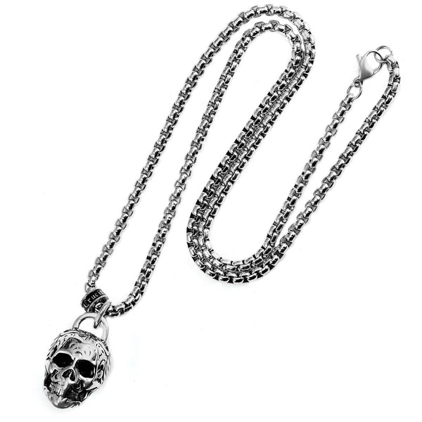 Crucible 38mm Large Skull Pendant Necklace - 24"