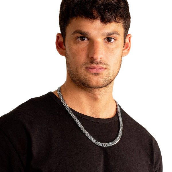 Men's Stainless Steel Curb Chain Necklace (10mm) - 24"