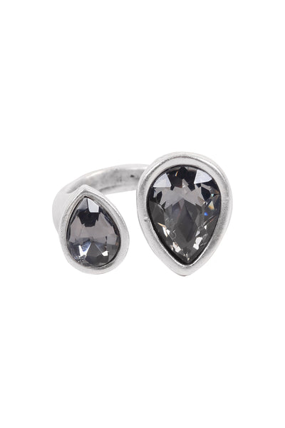 Open Teardrop Crystal - Smoke