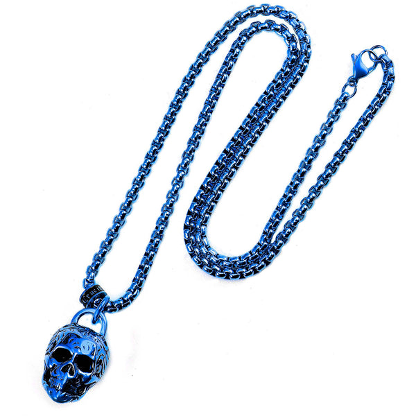 Crucible 38mm Large Skull Pendant Necklace - 24"