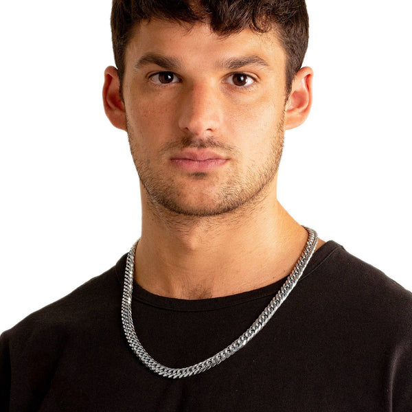 Men's Stainless Steel Curb Chain Necklace (10mm) - 24"