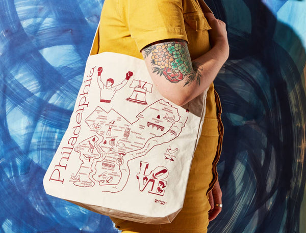 Philadelphia Natural Hobo Tote -  Cotton Canvas, USA Made