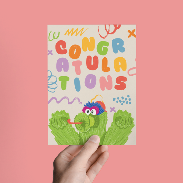 Congratulations Philly Phanatic Baseball Greeting Card