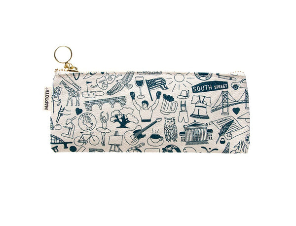 Philadelphia Pencil Pouch - Cotton Canvas, USA Made