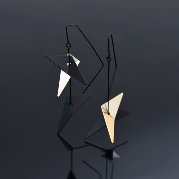 Vince Earrings - Black & Silver
