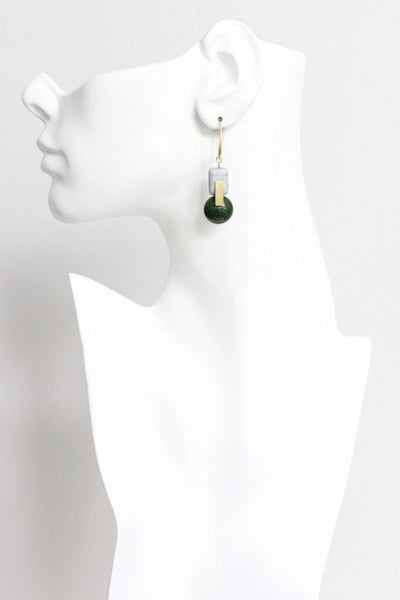 Hunter green and Gray Earrings