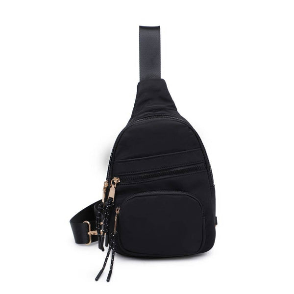 Sid Nylon Sling Backpack: Black