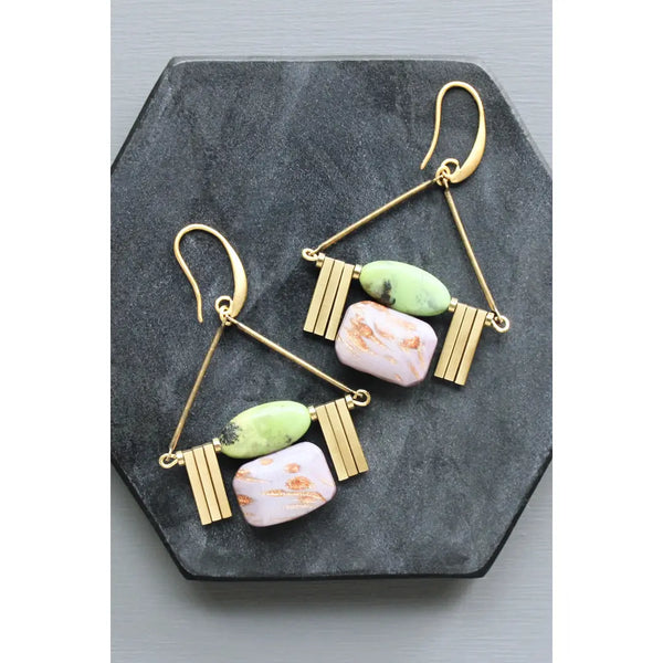 Vintage Lavender Art Deco Earrings