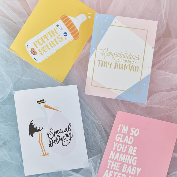 Poppin Baby Bottles, Funny Newborn Congrats Greeting Card