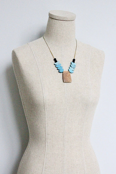 Jasper and wood necklace