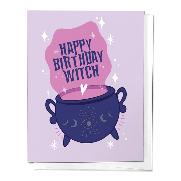 Happy Birthday Witch Spooky Congratulations Greeting Card