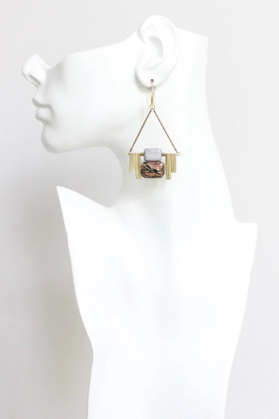 Art Deco Hunter Green  Earrings