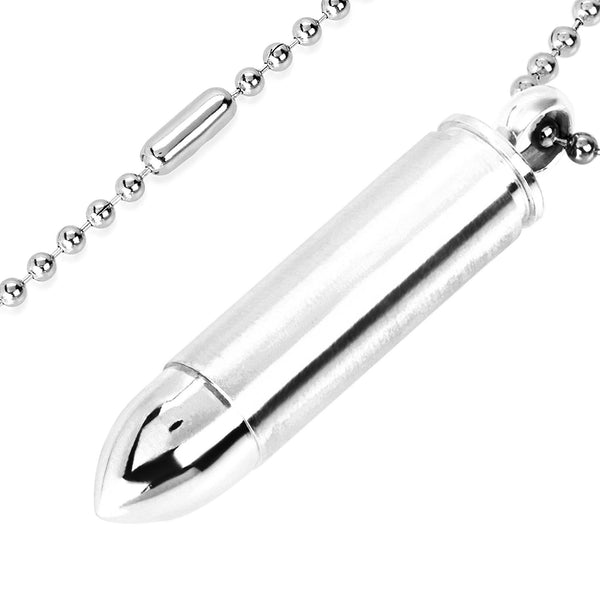 Bullet Capsule Stainless Steel Pendant