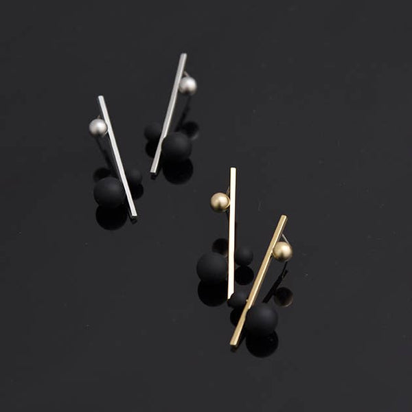 Note Earrings: Gold Black