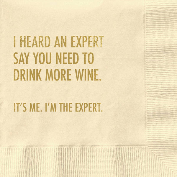 Drink More Wine - Funny Cocktail Napkin