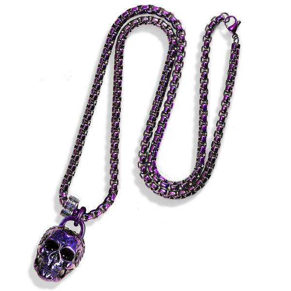 Crucible 38mm Large Skull Pendant Necklace - 24"