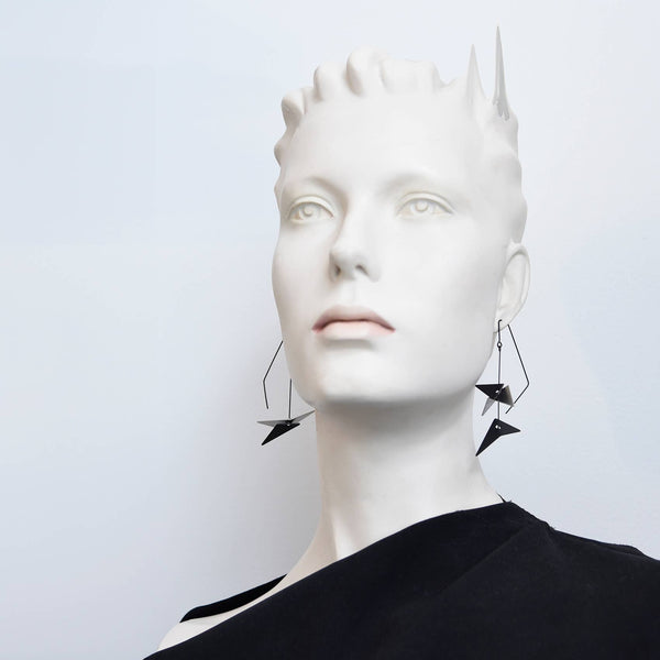 Vince Earrings - Black & Silver