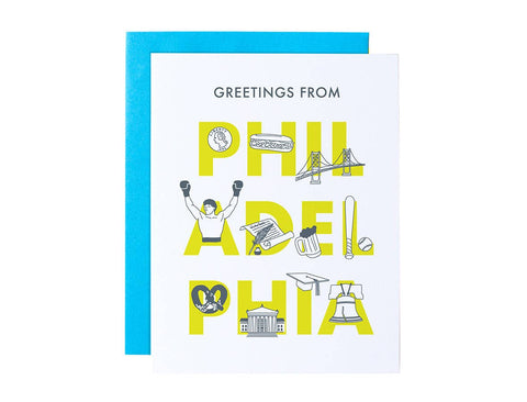 Philadelphia Font Greeting Card
