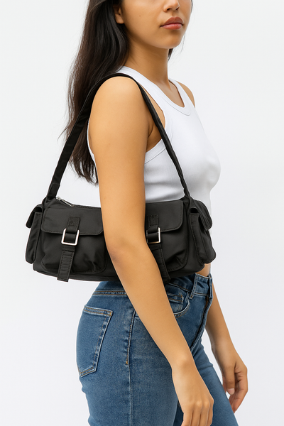 Aria Double Front Pockets Shoulder Bag