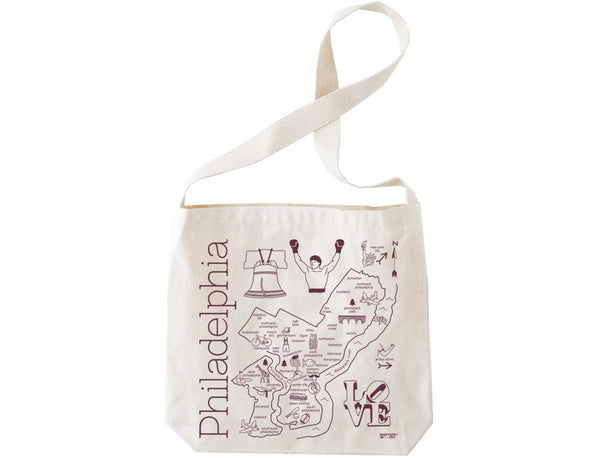 Philadelphia Natural Hobo Tote -  Cotton Canvas, USA Made