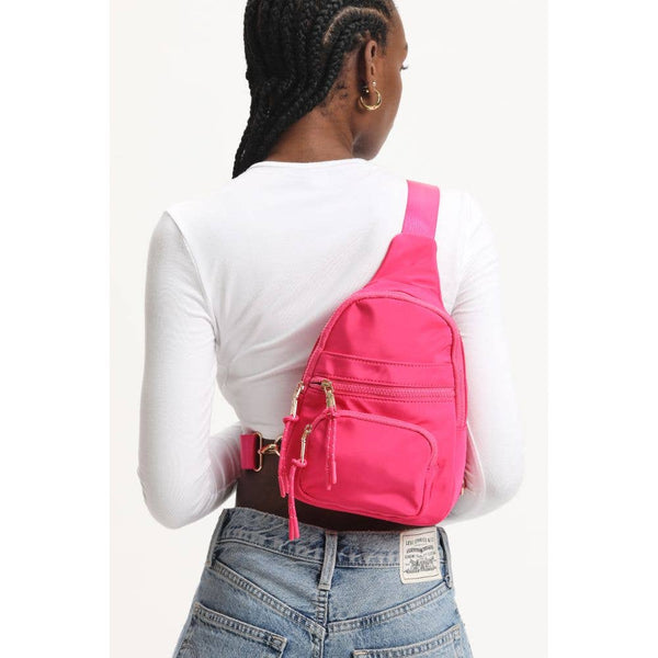 Sid Nylon Sling Backpack: Rose