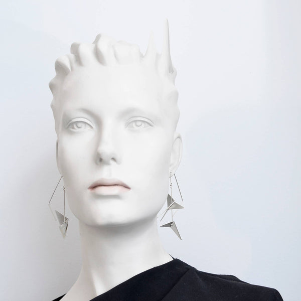 Vince Earrings - Black & Silver