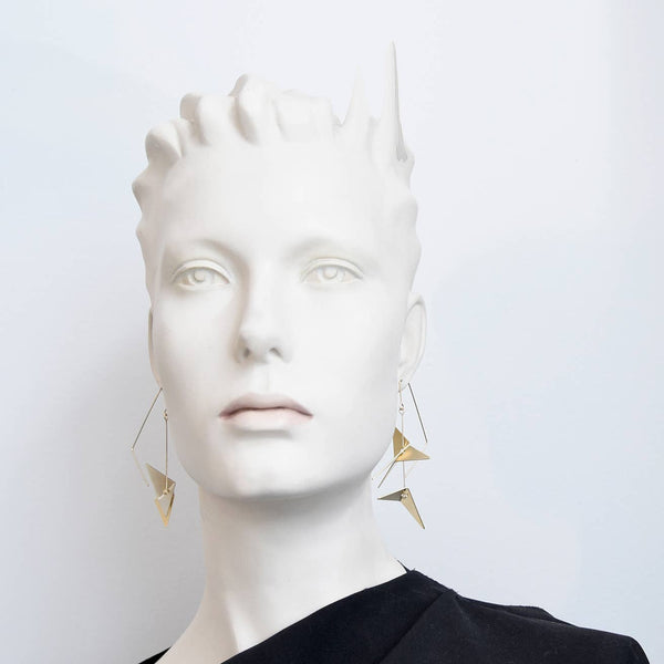 Vince Earrings: Black Gold