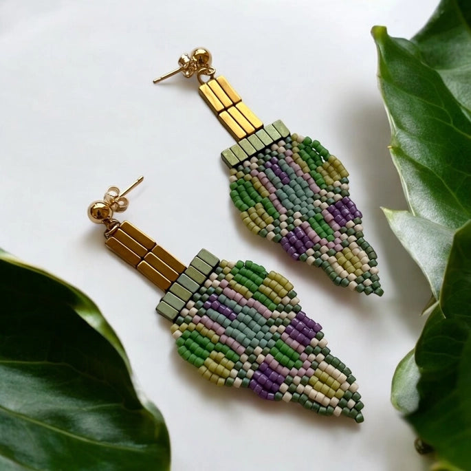 Wild Leaves Earrings - Moss