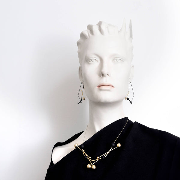 Vera Earrings - Black & Silver