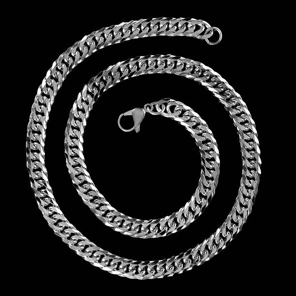 Men's Stainless Steel Curb Chain Necklace (10mm) - 24"