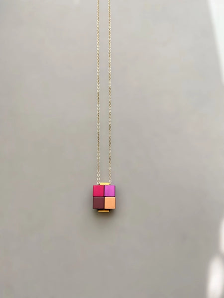 Aluminum Cube Box Necklace