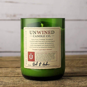 Unwined Candles - Oak & Amber Signature Series - Wine Bottle Candle - Revival Phl