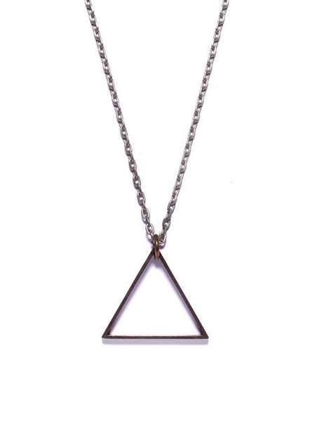 Oxidized Triangle Necklace