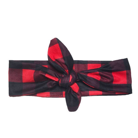 Headbands of Hope - Knotted Red Plaid