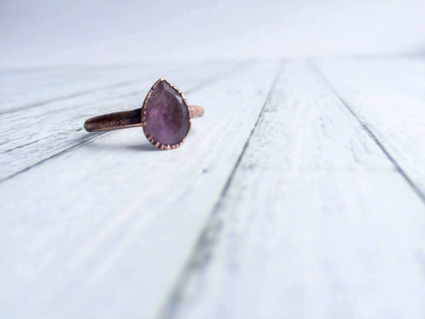 Purple Amethyst And Copper Ring - Revival Phl